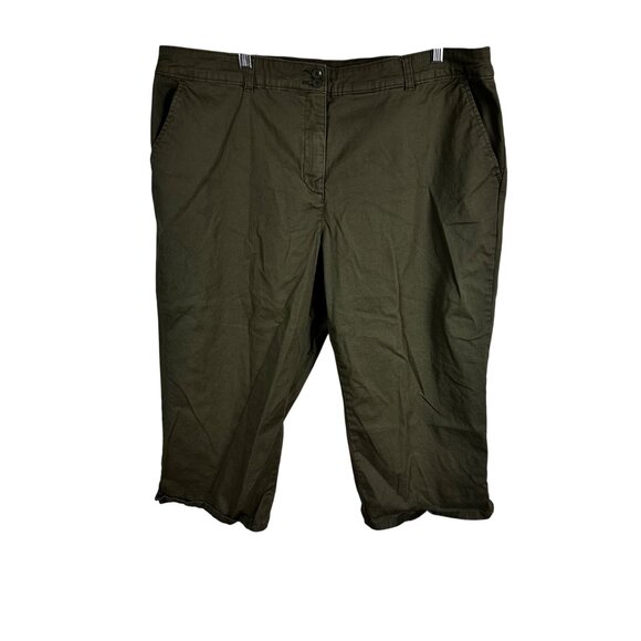 Karen Scott Plus Size 20W Olive Green  98% Cotton 2% Stretch Cotton Spandex - Picture 10 of 13